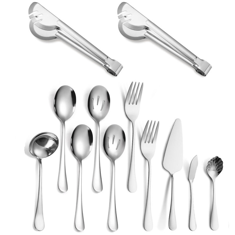 Milous 12 Piece Stainless Steel Hostess Set, Silver