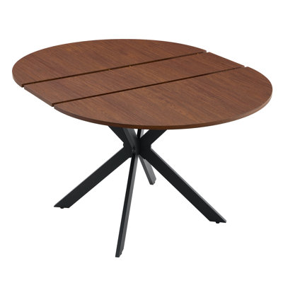 Table de salle à manger ronde avec pieds en métal extensibles et durables