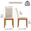 Ensemble de 2 chaises de salle à manger rembourrées en tissu avec pieds en bois massif, beige-245555571
