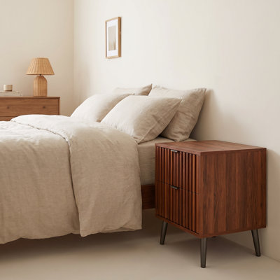 Simple Wooden Nightstand with Dual Storage Drawers