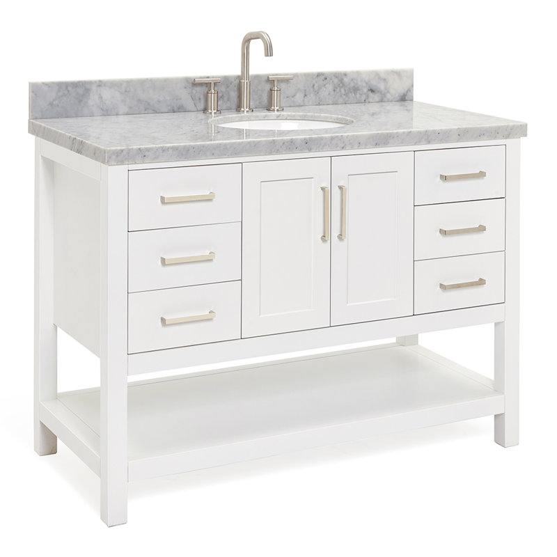 Magnolia Bath Vanity Oval Basin S049SCWOV, White, Oval