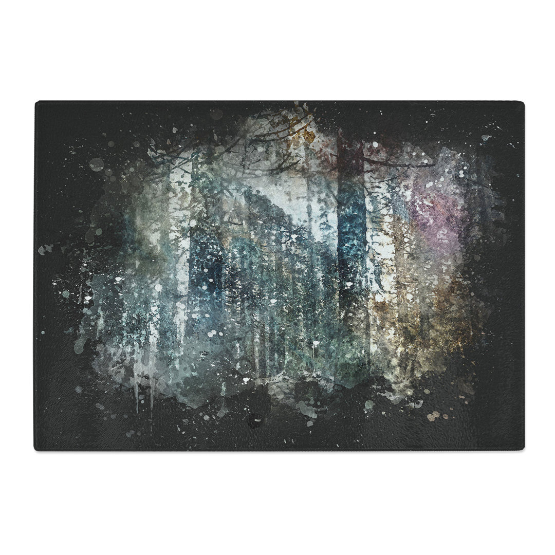 Tempered Glass Colourful Forest Chopping Board