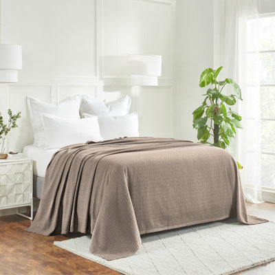 Diamond Weave 100% Cotton Breathable All-Season Throw Blanket