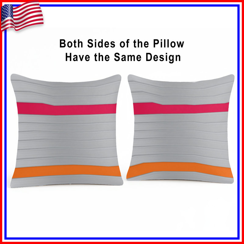 Gray Metal Stripes Double Sided Throw Pillows, 20 x 20 inches
