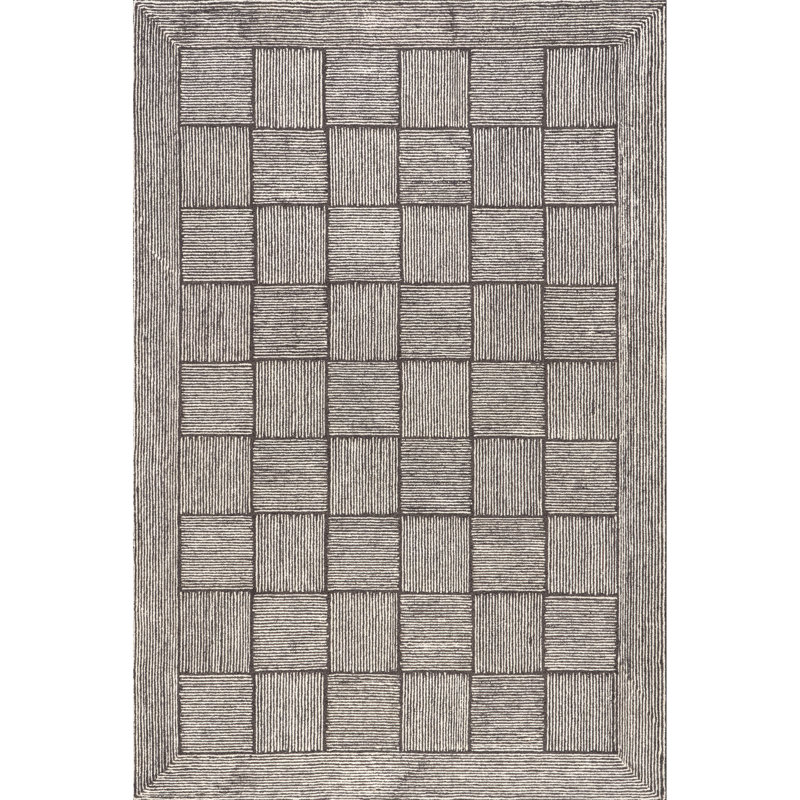 Milo Tiled Wool Area Rug, Rectangle 5' x 8'