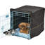 Ensemble de démarrage Icrate - cage de 24 pouces idéale pour les petits chiens, comprenant une cage, un lit, des bols et une housse (bleu)
