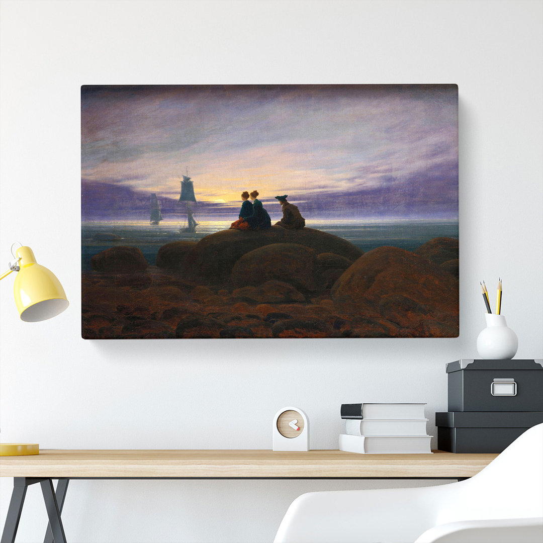 Moonrise Over The Sea by Caspar David Friedrich - Wrapped Canvas