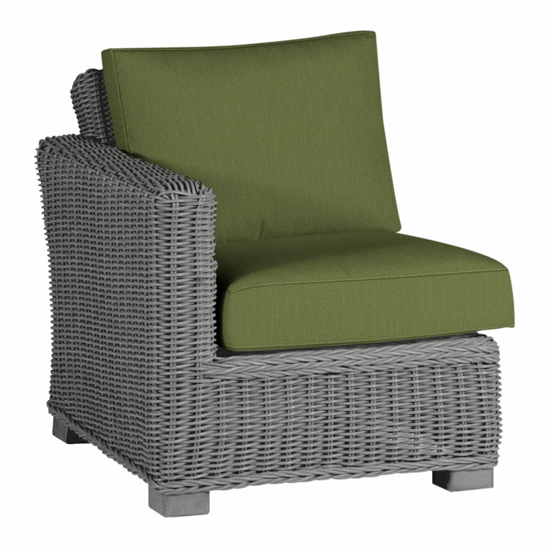 Canapé modulaire d'extérieur en résine tressée rustique N-Dura, Gris ardoise, Welt, Forêt de lin