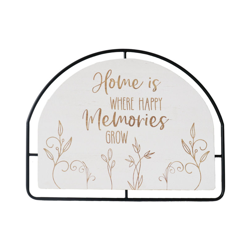 Enseigne de mémoire en forme d'arche blanche 19,75 po