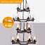 Lustre vintage à 9 lumières en forme de roue de chariot, style rustique, bois noir, hauteur réglable