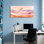 «Landscape & Nature Watercolor Mountain Landscape Sunset Sky Hues», reproduction d'art sur toile