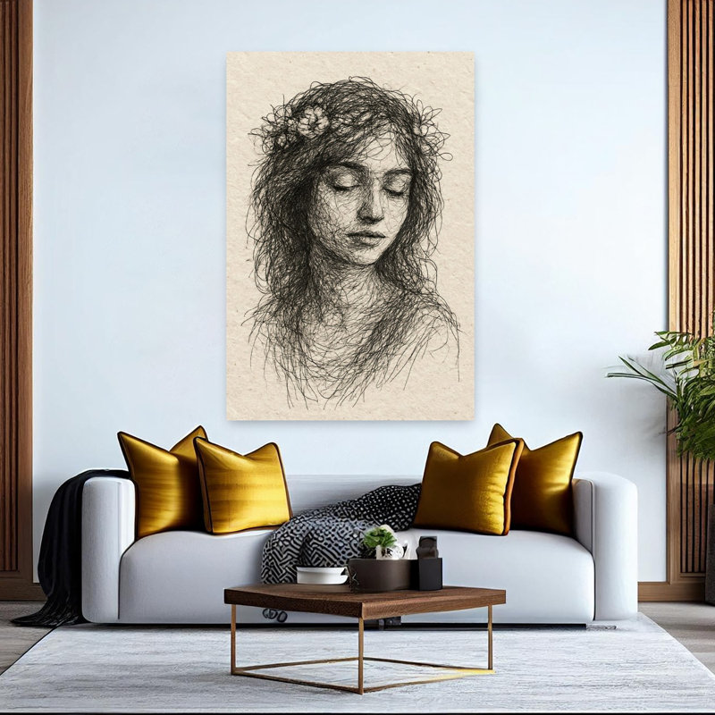 Art contemporain fleur moderne, H 60 po x l 40 po
