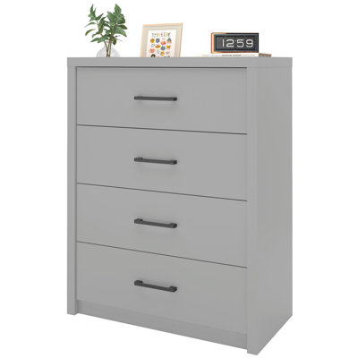 4-Drawer Wood Dresser - Wide Chest for Bedroom, Living Room or Home Office