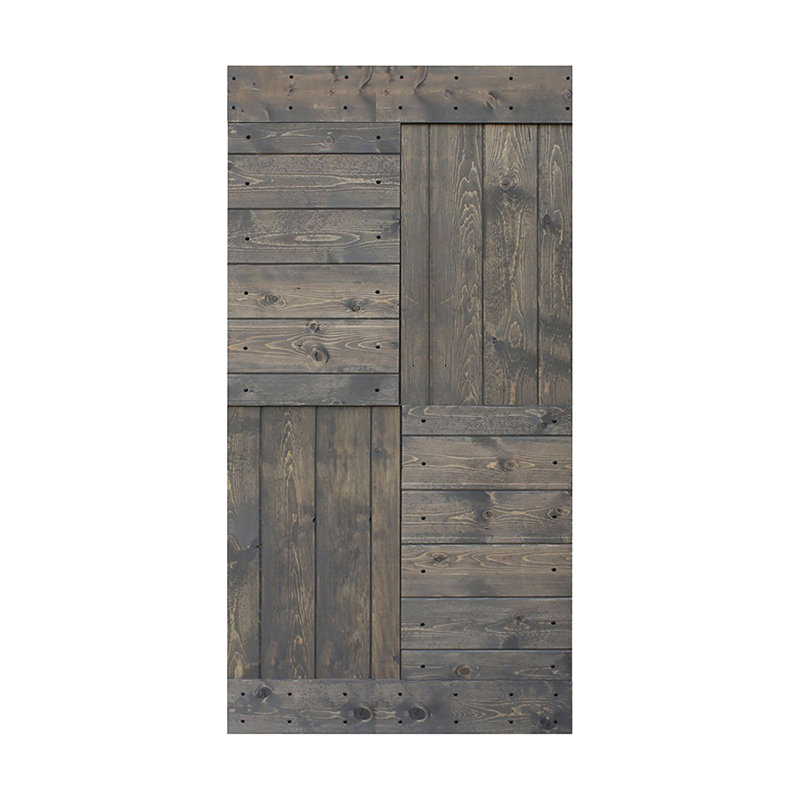 Smoky Gray Solid Wood 42" x 84" Textured Barn Door Slab