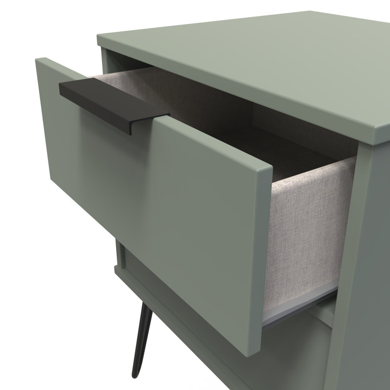Turah 2 Drawer Bedside Cabinet (Ready Assembled), Reed Green