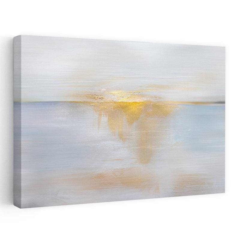 Art contemporain, poisson abstrait, paysage côtier, art, H 32 po x l 48 po