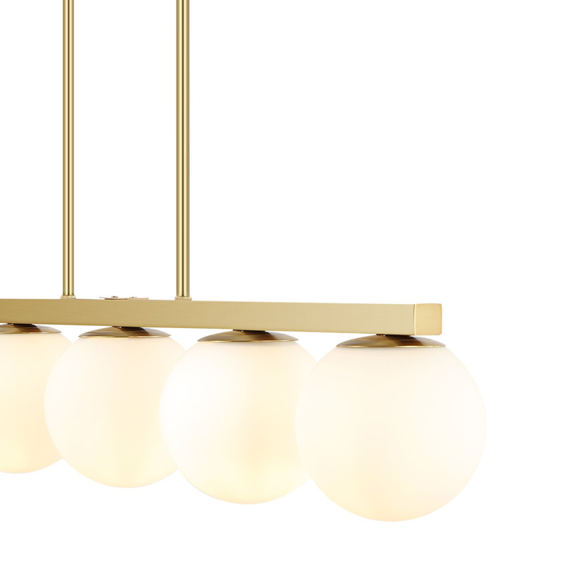 5 - Light Cluster Pendant, White, Brass Gold