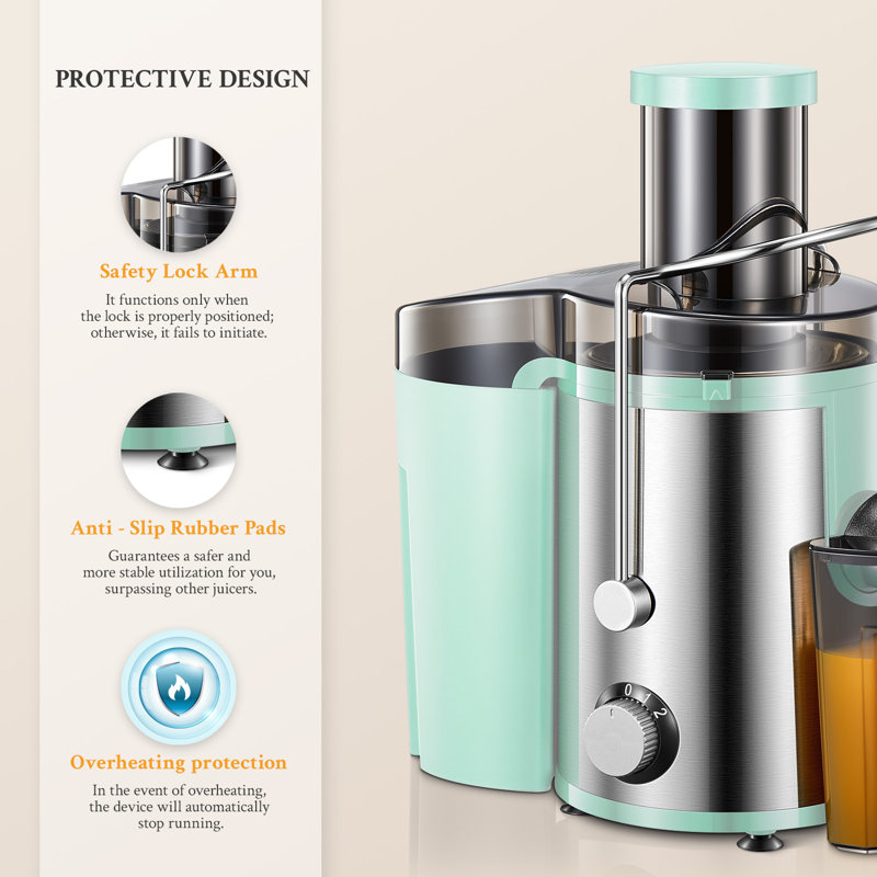 J-XIN Trading Co., Limited 800 W Safety Lock 2 Speed Electric Centrifugal Juicer Accessory, Green