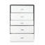 Commode 5 tiroirs blanche et espresso