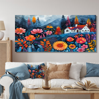 «Orange Orange Summer Farmhouse Garden Beauty II», reproduction d'art de campagne