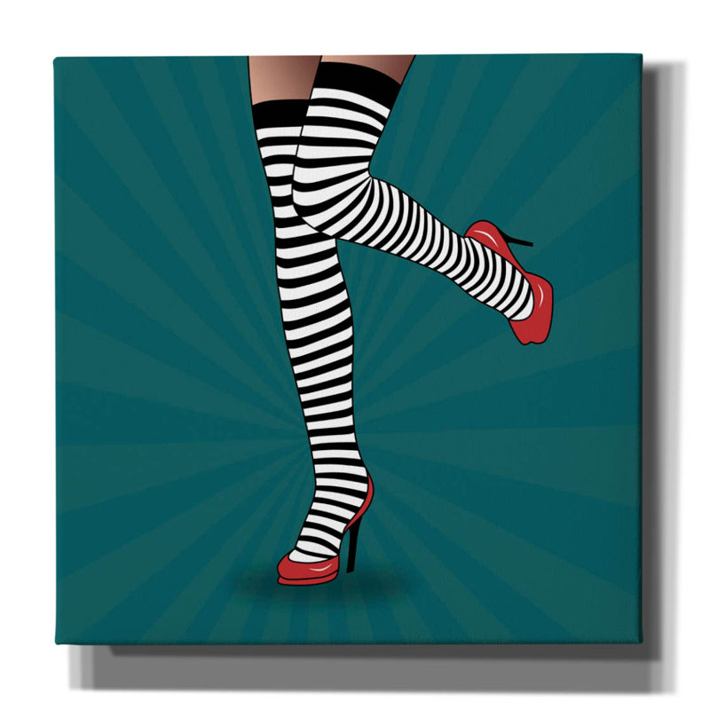 «Striped Tights 2» par Mark Ashkenazi, art mural sur toile, H 26 po x l 26 po x P 1,5 po
