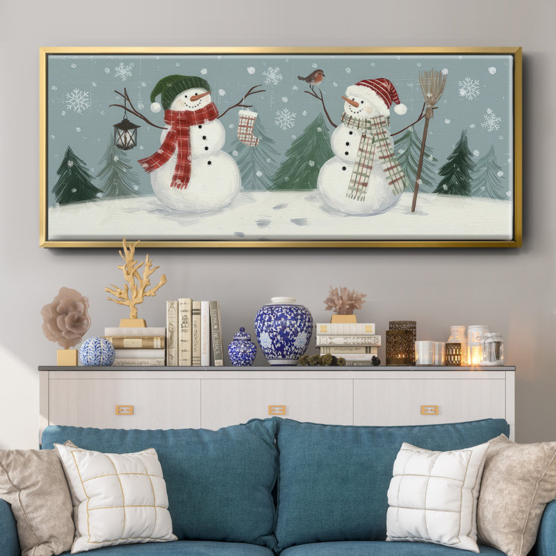 Bonhommes de neige VI - toile encadrée, H 24 po x l 60 po