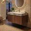 Meuble-lavabo flottant moderne de 36 po, plateau en pierre frittée (gris clair / travertin) avec lavabo en céramique et armoire en contreplaqué (chêne blanc / chêne brun) et 1 tiroir-432910118-432910120