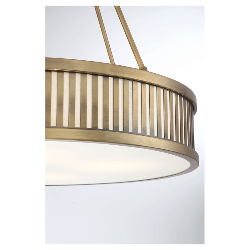 Lustre tambour 4 lumières Eastin, Laiton chaleureux