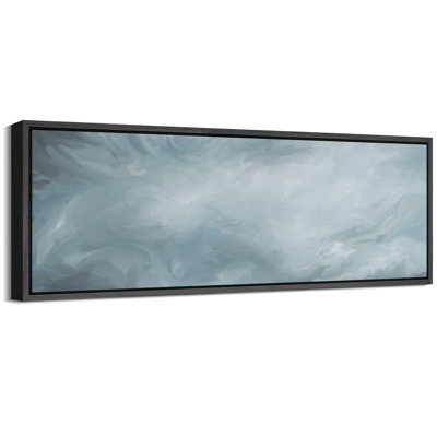 "Minimal Landscape Mute Blue Abstract Landscape Extra Large", reproduction d'art sur toile encadrée