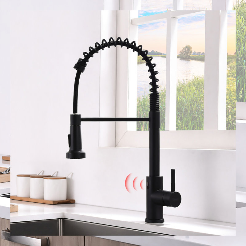 Robinet de cuisine automatique sans contact - Smart, mains, noir, remplissage en céramique, laiton, modèle Smart Touchless, look élégant