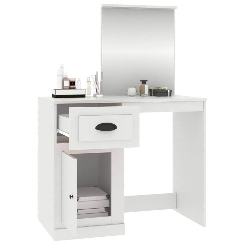  Coiffeuse moyenne en bois d'ingénierie, Chêne brun, with mirror
