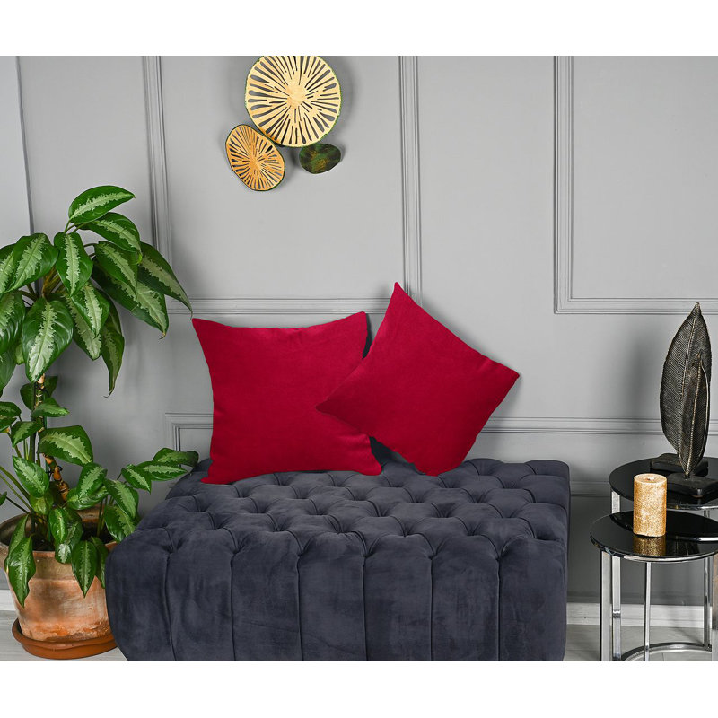Matte Velvet Cushion Cover - 1 Pc, 30cm x 30cm, Red