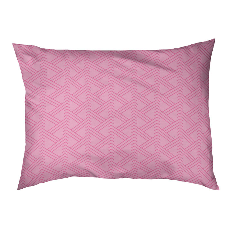 Coussin pour chien en extérieur à motif zig zag Chen, Petit (l 28 po x P 6 po x H 18 po), Rose