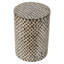 D14x20" Cylindrical Garden Capiz Stool, Accent Side Table, Black/Gold