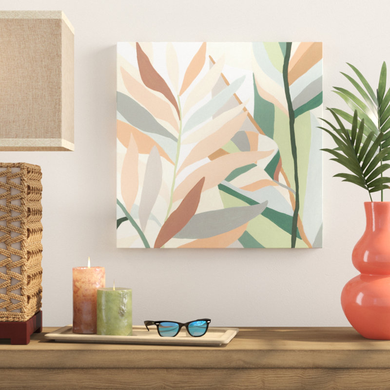 «Soft Tropicals I», peinture sur toile tendue, H 20 po x l 20 po