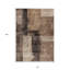 Tapis d'extérieur lavable abstrait brun et noir 10 pi x 14 pi brun