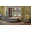 Lit escamotable double pleine grandeur avec tablettes, garde-robe et lumières DEL, blanc