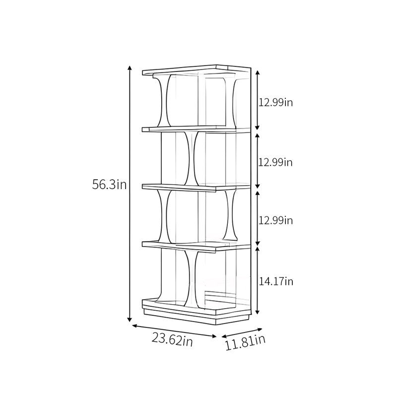 Modern simple multi-functional open bookcase, Black