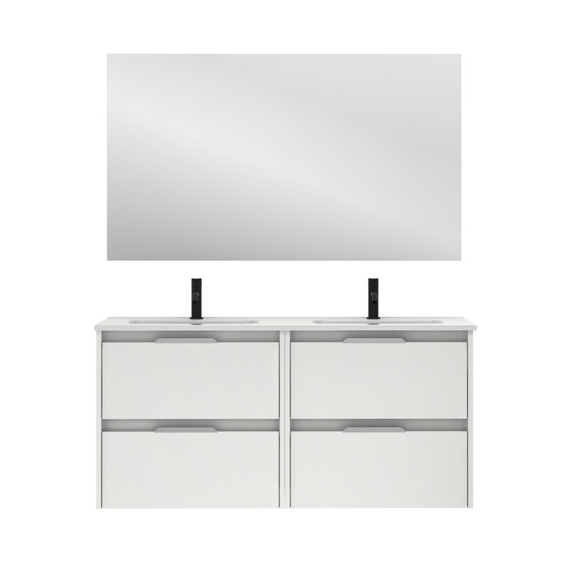 Jaymar Vanity & Mirror Set, White