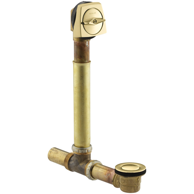Clearflo Leg Tub Drain with Overflow, Vibrant Polished Brass