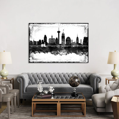 San Antonio Skylines - Wrapped Canvas Painting