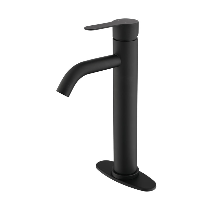 Matte Black Stainless Steel Single Handle Bathroom Faucet