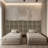 Small Square Dark Beige Upholstered Wall Panels, SET Of 4, Wall Decor, 3D Wall Panels, Accent Wall Panels, Headboard Panels, Acoustic Panels, Decorative Panels-1823575356
