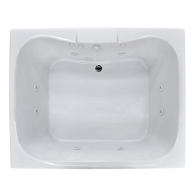 Dominica 59'' x 40.5'' Whirlpool Acrylic Bathtub