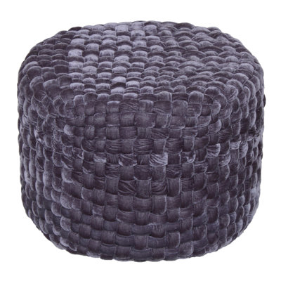 Trini Round Solid Colour Pouffe Ottoman