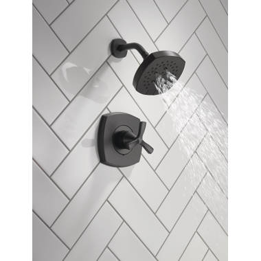 Delta Trinsic Matte Black Finish Shower System with Built-in Diverter, 