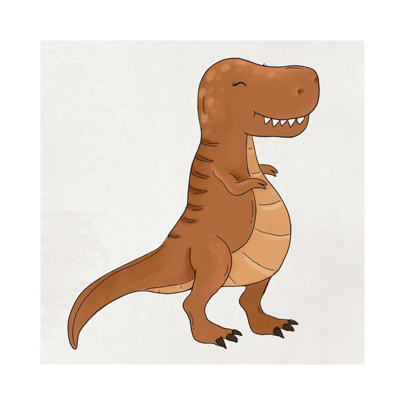 T-Rex 1 Piece Wrapped Canvas Wall Art, 30.48 cm H x 30.48 cm W