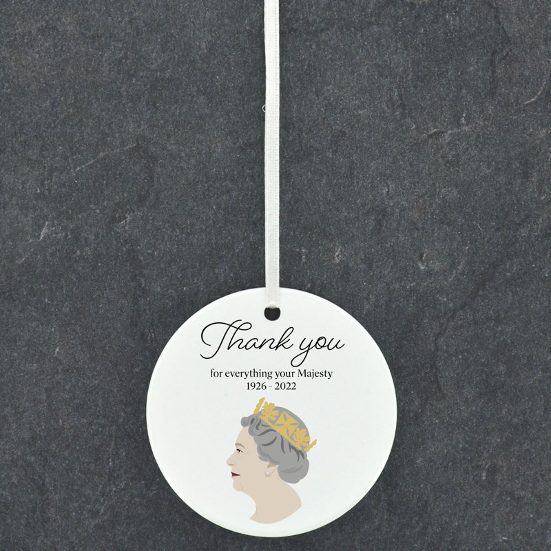 Thank You Mature Circle Shaped Ceramic Ornament