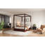 Lit à baldaquin avec tête de lit tapissier, structure en bois massif et conception sans sommier, parfaite pour les chambres modernes et élégantes (matelas non inclus)-873014419-873014418