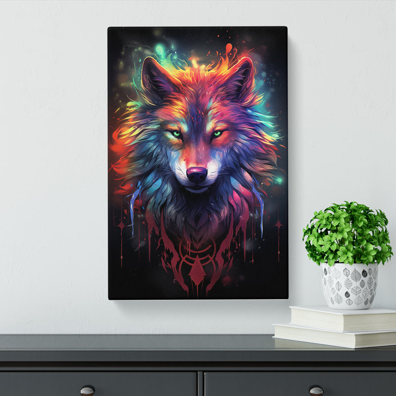 Wolf Conceptual - Wrapped Canvas, 50cm H x 35cm W x 3cm D